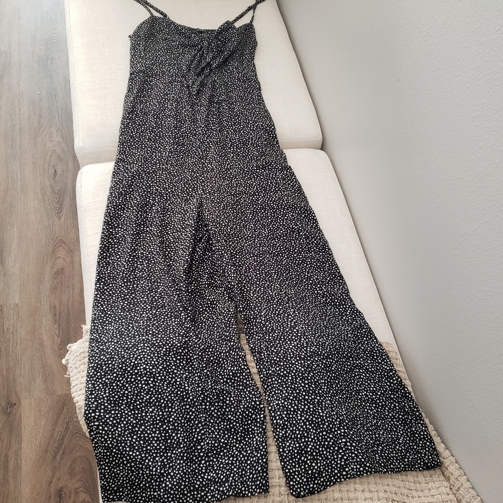 Lira XSmall Black Polka Dot Jumpsuit with Bow tie cutout at the chest